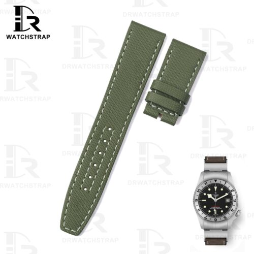 Buy Custom Tudor Black Bay P01 Oliver Green nylon fabric strap Handmade watchband for sale (1)