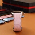 Replacement Cartier Santos 100 pearl ice blue alligator leather strap