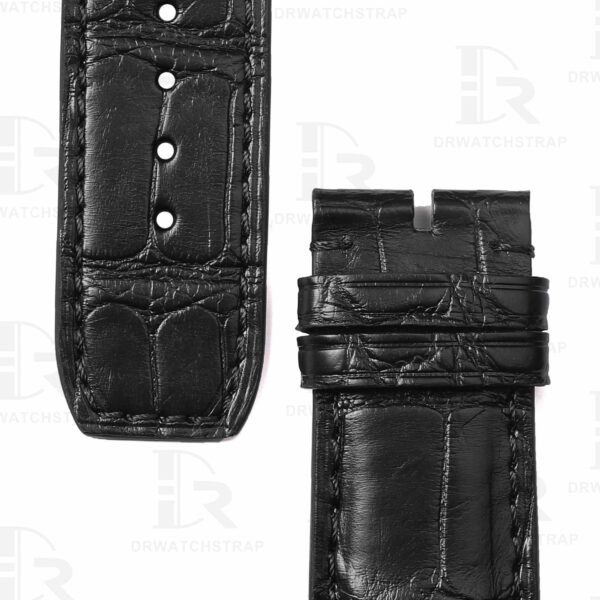 Custom handmade Black Alligator Leather watch bands for Baume Mercier strap replacement Baume Mercier Crestmark 8688 8592 (2)