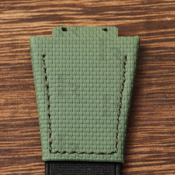 Buy Custom Hublot Spirit of Big Bang 647 Moonphase Canvas Pattern Oliver Green Rubber Velcro & Elastic strap Handmade watchband (2)