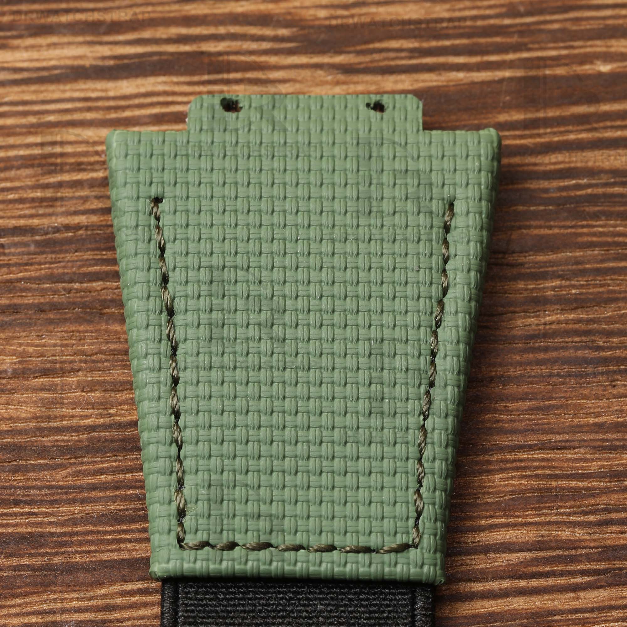 Buy Custom Hublot Spirit of Big Bang 647 Moonphase Canvas Pattern Oliver Green Rubber Velcro & Elastic strap Handmade watchband (2)
