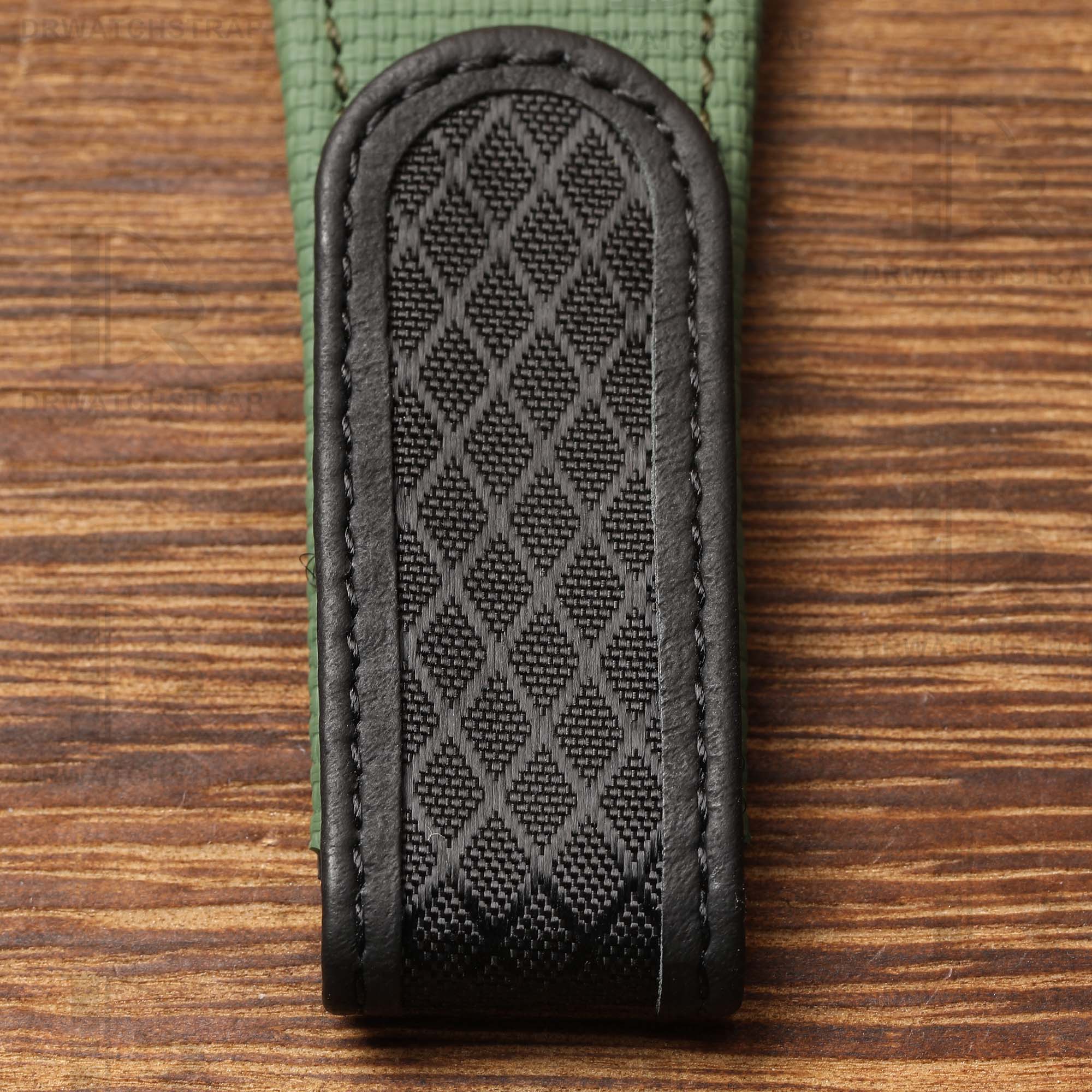 Buy Custom Hublot Spirit of Big Bang 647 Moonphase Canvas Pattern Oliver Green Rubber Velcro & Elastic strap Handmade watchband (3)