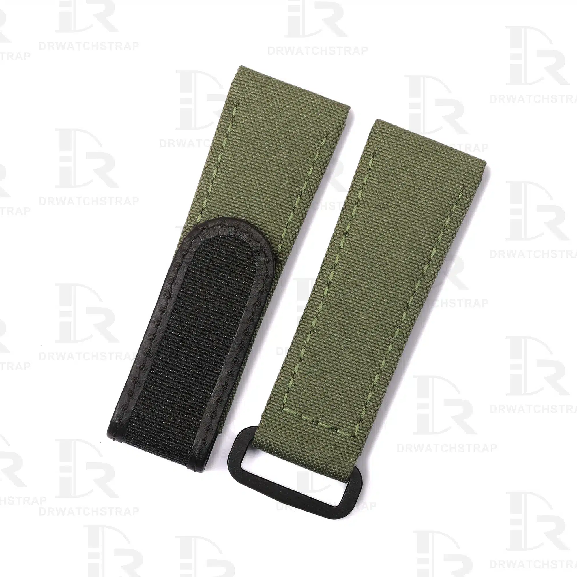 Buy Custom Blancpain Fifty Fathoms Sailcloth strap Olive Green Canvas Velcro Nylon watchbands 20mm 23mm 24mm