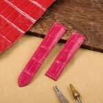 Black pink Alligator leather watch band Patek Philippe Calatrava 5116 5119 5120 5296 strap (3)