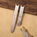 Replacement Black white satin leather watch strap for Piaget Possession diamond women custom band