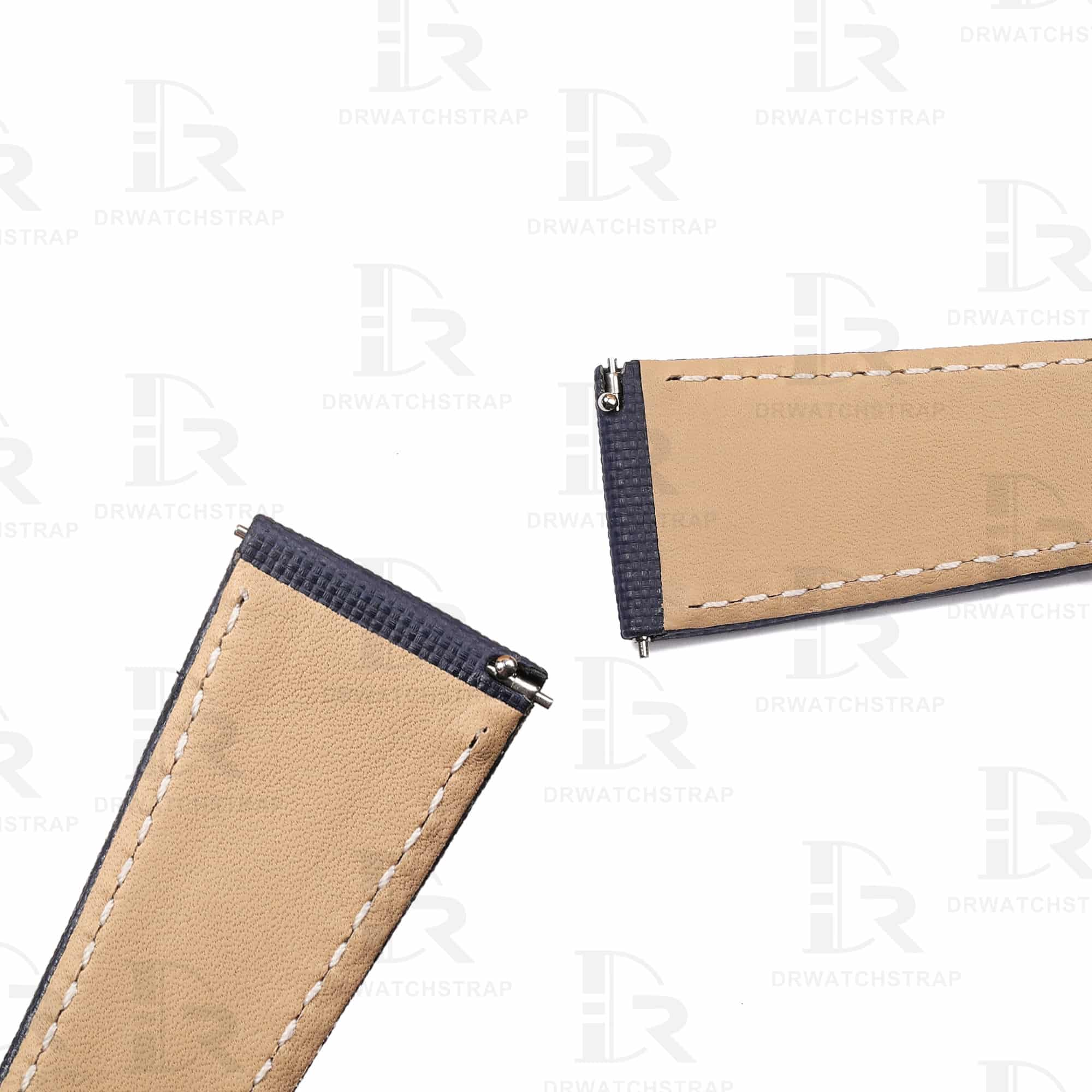 Buy Custom replacement Patek Philippe 5230P Blue Canvas leather strap 20mm Handmade watch band