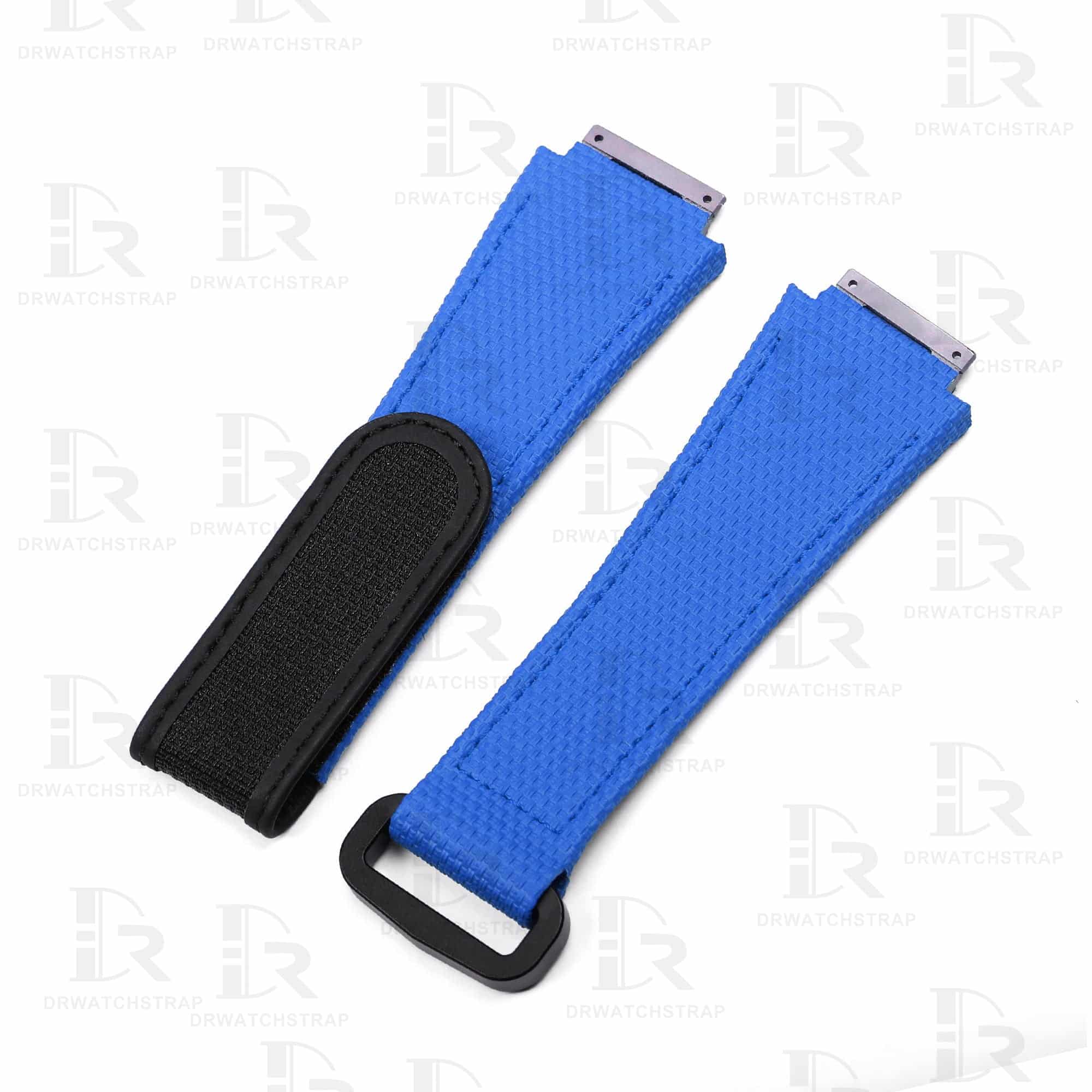 NEW 2023 Buy Custom Richard Mille Blue rubber velcro Replacement strap Richard Mille band RM watchband aftermarket