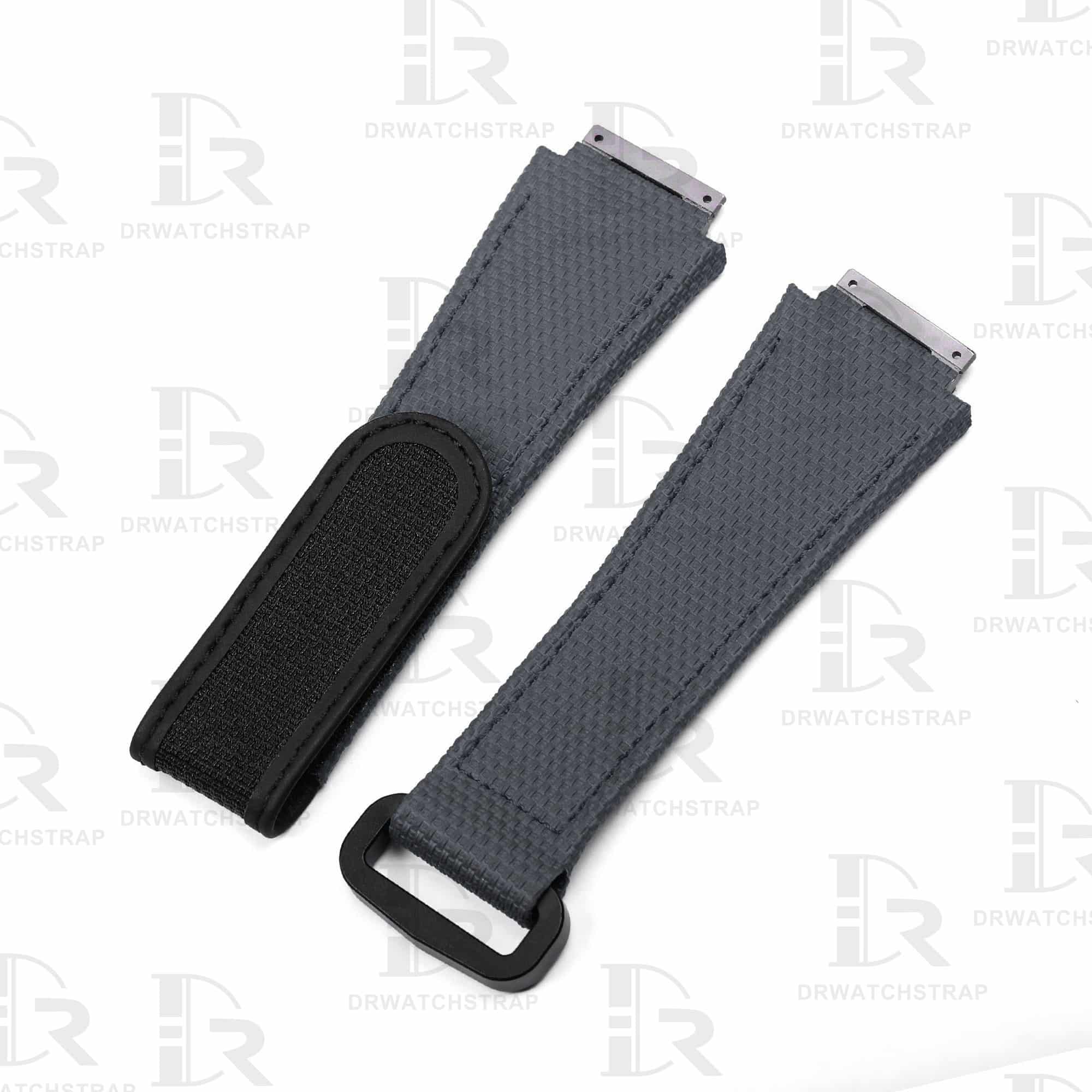 NEW 2023 Buy Custom Richard Mille Dark Grey rubber velcro Replacement strap Richard Mille band RM watchbands aftermarket