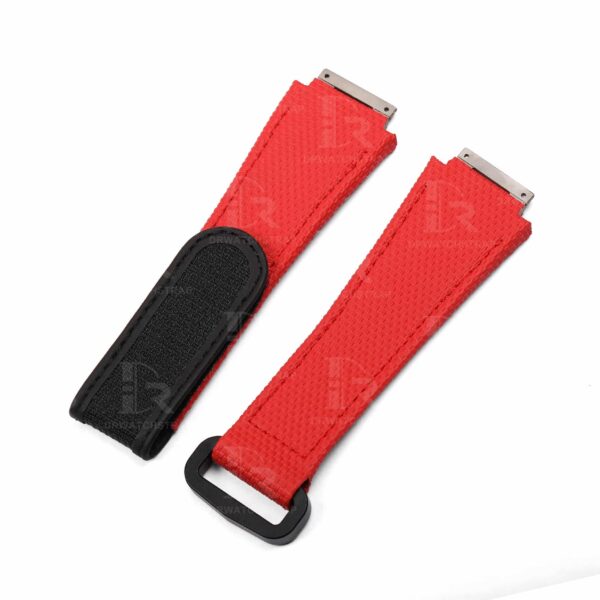 NEW 2023 Buy Custom Richard Mille Red rubber velcro Replacement strap Richard Mille band RM orange watchbands aftermarket (1)