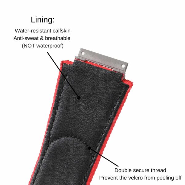 NEW 2023 Buy Custom Richard Mille Red rubber velcro Replacement strap Richard Mille band RM orange watchbands aftermarket (4)