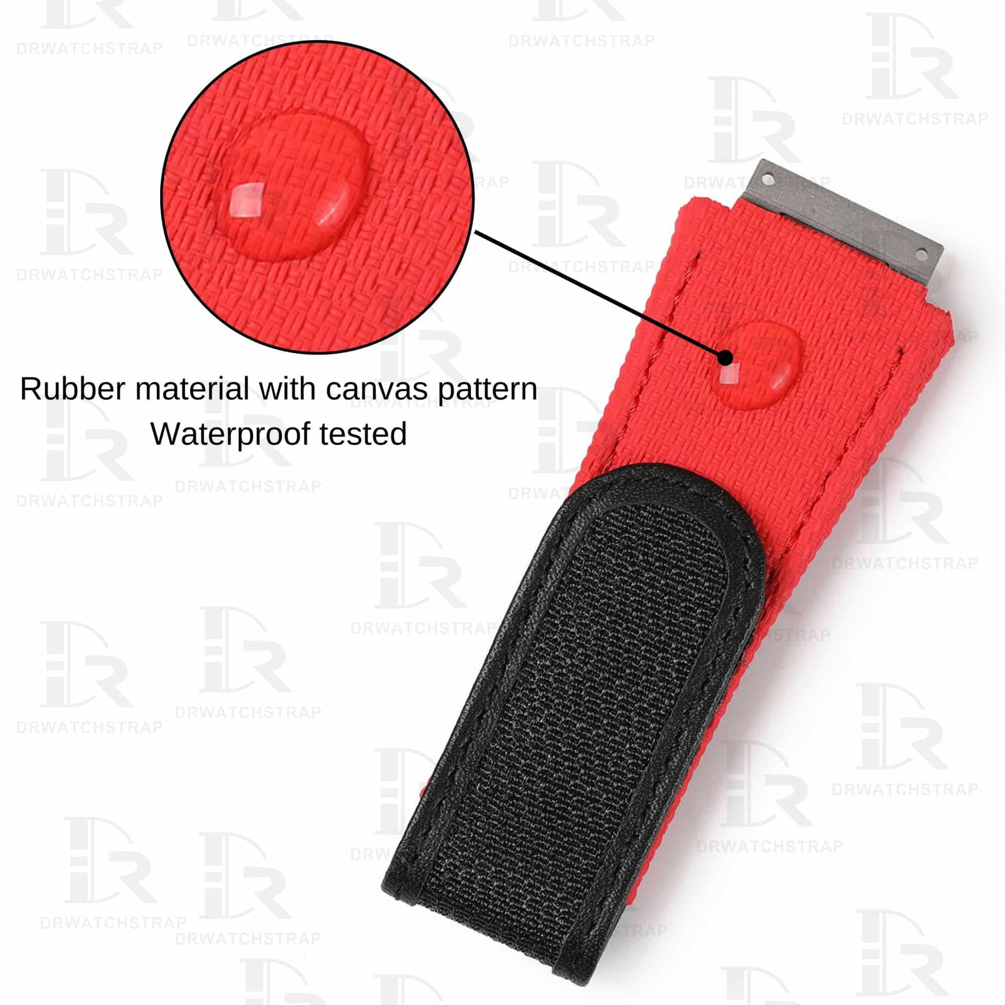 NEW 2023 Buy Custom Richard Mille Red rubber velcro Replacement strap Richard Mille band RM orange watchstraps aftermarket (3)