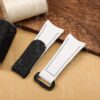 Buy Custom Omega, Garmin rubber velcro White watchbands 20mm 22mm handmade hook and loop watch straps (1)