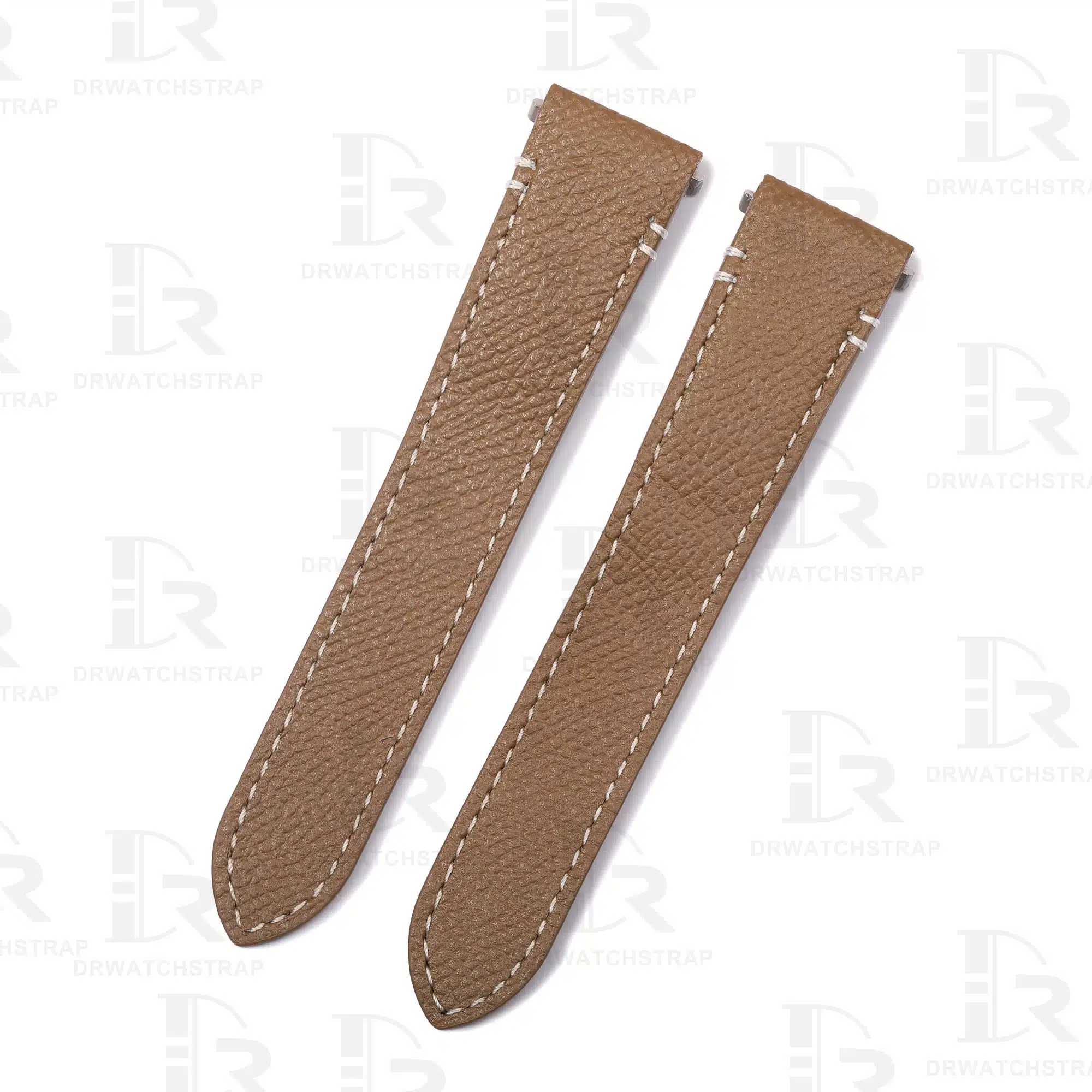 Buy Custom New Cartier Santos Brown Epsom leather straps19mm 21mm replacement watchbands