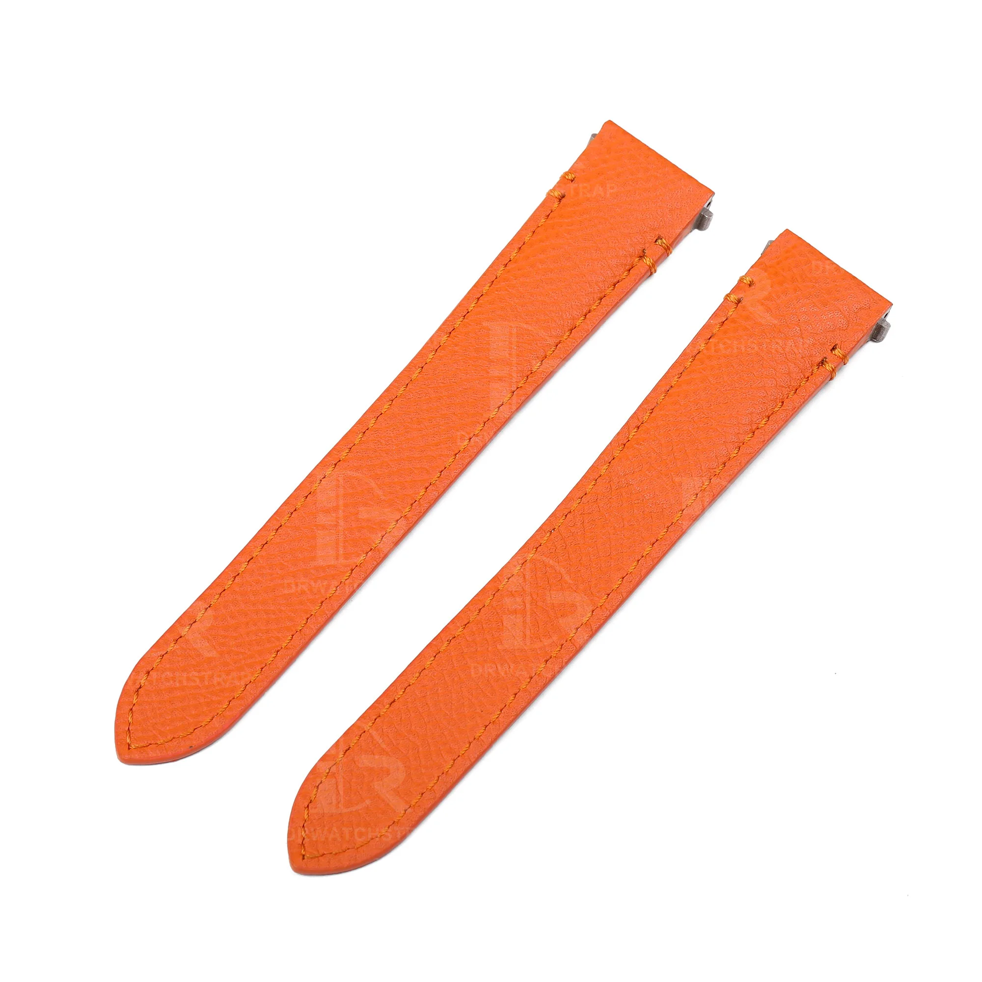 Buy Custom New Cartier Santos Orange Epsom leather straps19mm 21mm replacement watchbands (1)