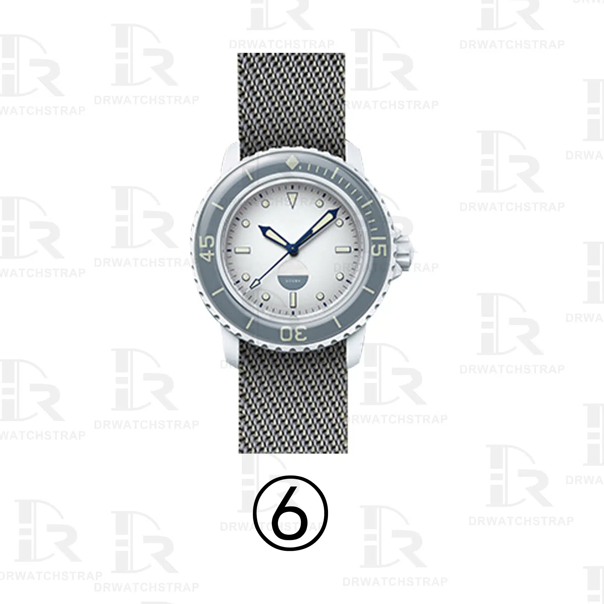 Buy Replacement Blancpain x Swatch watch bands Grey 20mm Blancpain nato strap