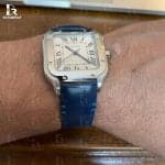 Buy Custom Cartier Santos alligator leather watch straps replacement watch band