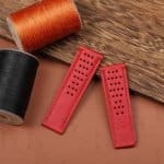 Custom Seiko 5 sports 55th anniversary ultraseven limited edition Red leather strap 20mm replacement watch band