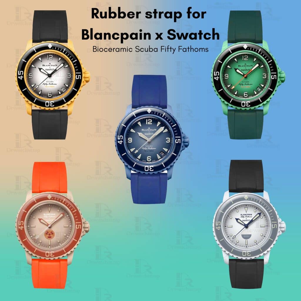 Rubber strap for Blancpain & Swatch 20mm