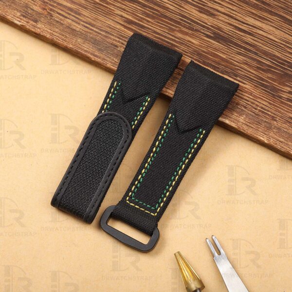 Buy Custom Corum Admirals Cup Black canvas velcro watch band for sale replacement watchstraps Handmade