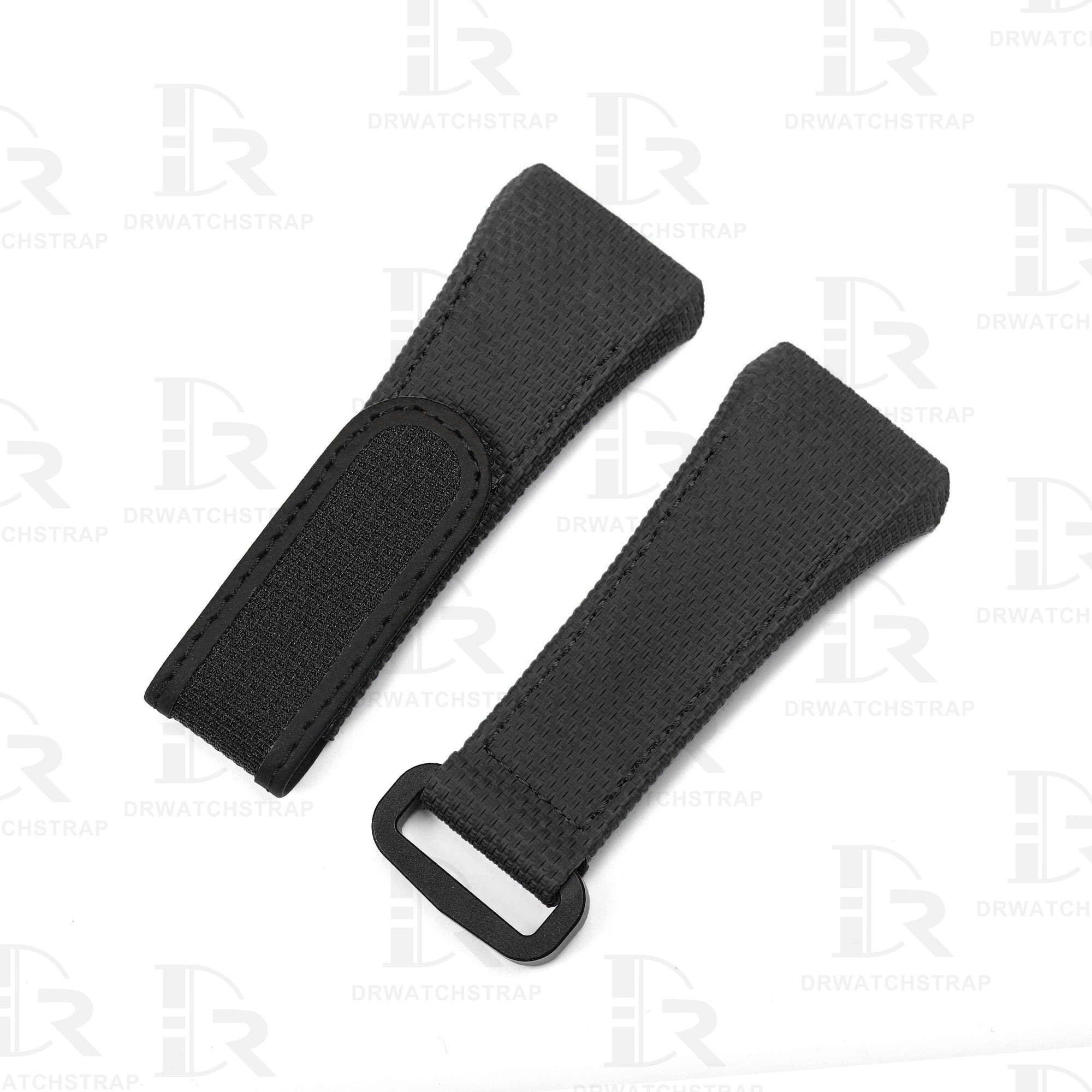 Buy Custom Franck Muller Vanguard v41 Black Canvas Pattern Rubber velcro watch band for FM strap