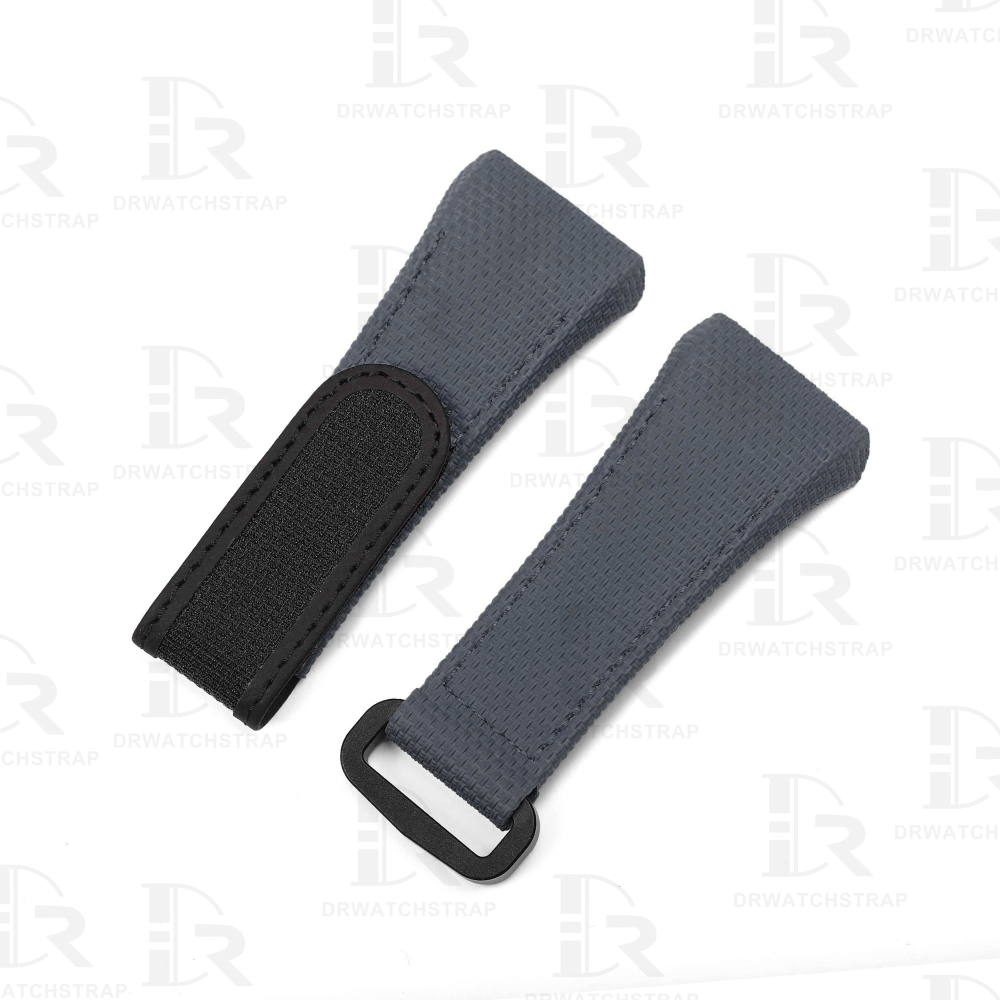Buy Custom Franck Muller Vanguard v41 Dark Drey Canvas Pattern Rubber velcro watch band for FM strap