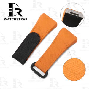 Buy Custom Franck Muller Vanguard v41 Orange Canvas Pattern Rubber velcro watch band for FM strap (1)