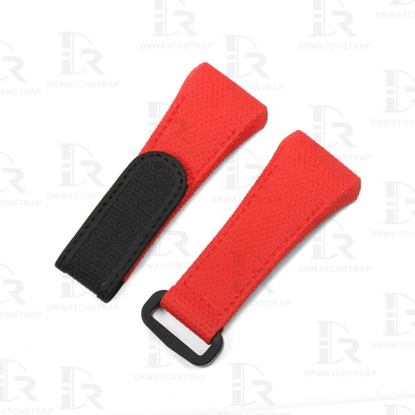Buy Custom Franck Muller Vanguard v41 Red Canvas Pattern Rubber velcro watch band for FM strap
