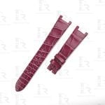 Curved End custom Alligator purple leather watchband for Audemars Piguet Millenary strap