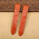 Replacement alligator Orange leather watch strap for Bvlgari Diagono bands