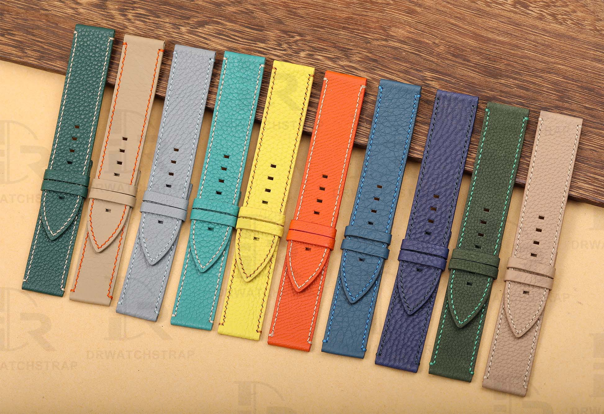 Buy Custom Blancpain x Swatch leather strap 22mm Orange Calfskin leather watch band calf (4)
