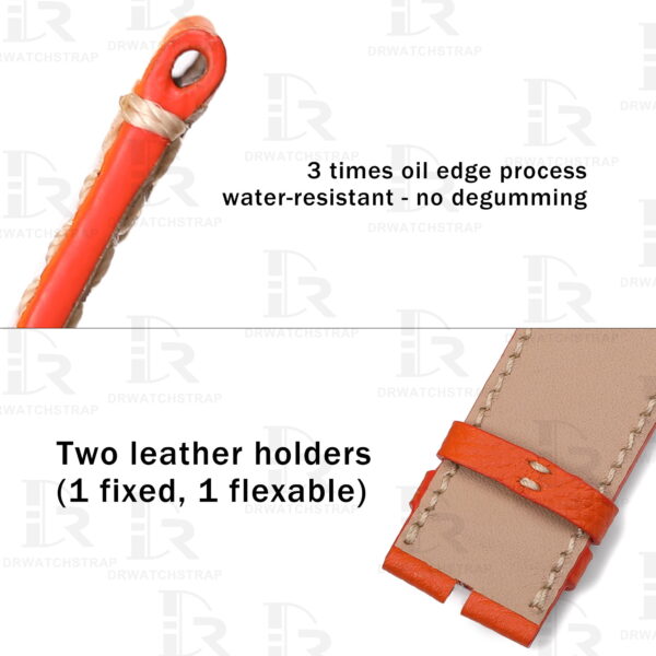 Buy Custom Blancpain x Swatch leather strap 22mm Orange Calfskin leather watchbands (3)