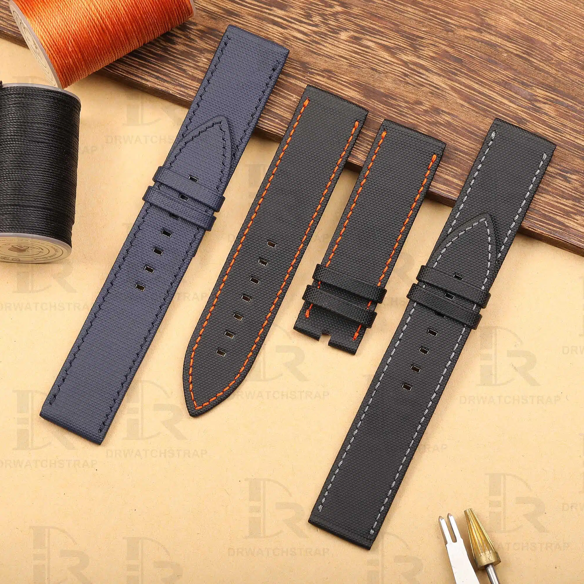 Buy Custom Blancpain x Swatch strap 22mm Black Canvas Sailcloth watch band Bioceramic Scuba (1)