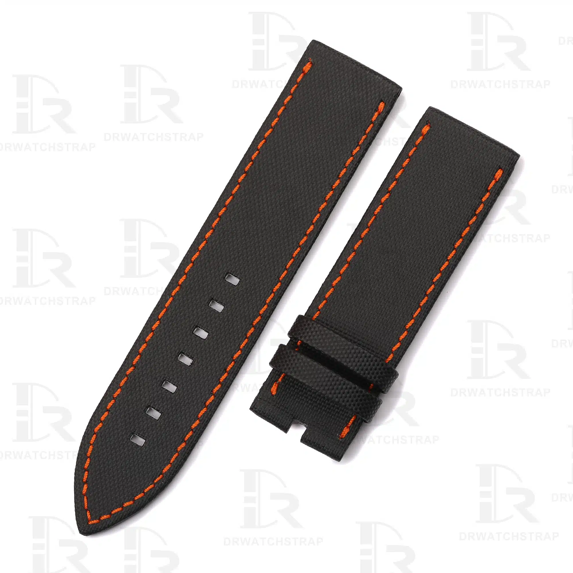 Buy Custom Blancpain x Swatch strap 22mm Black Canvas Sailcloth watch straps Bioceramic Scuba