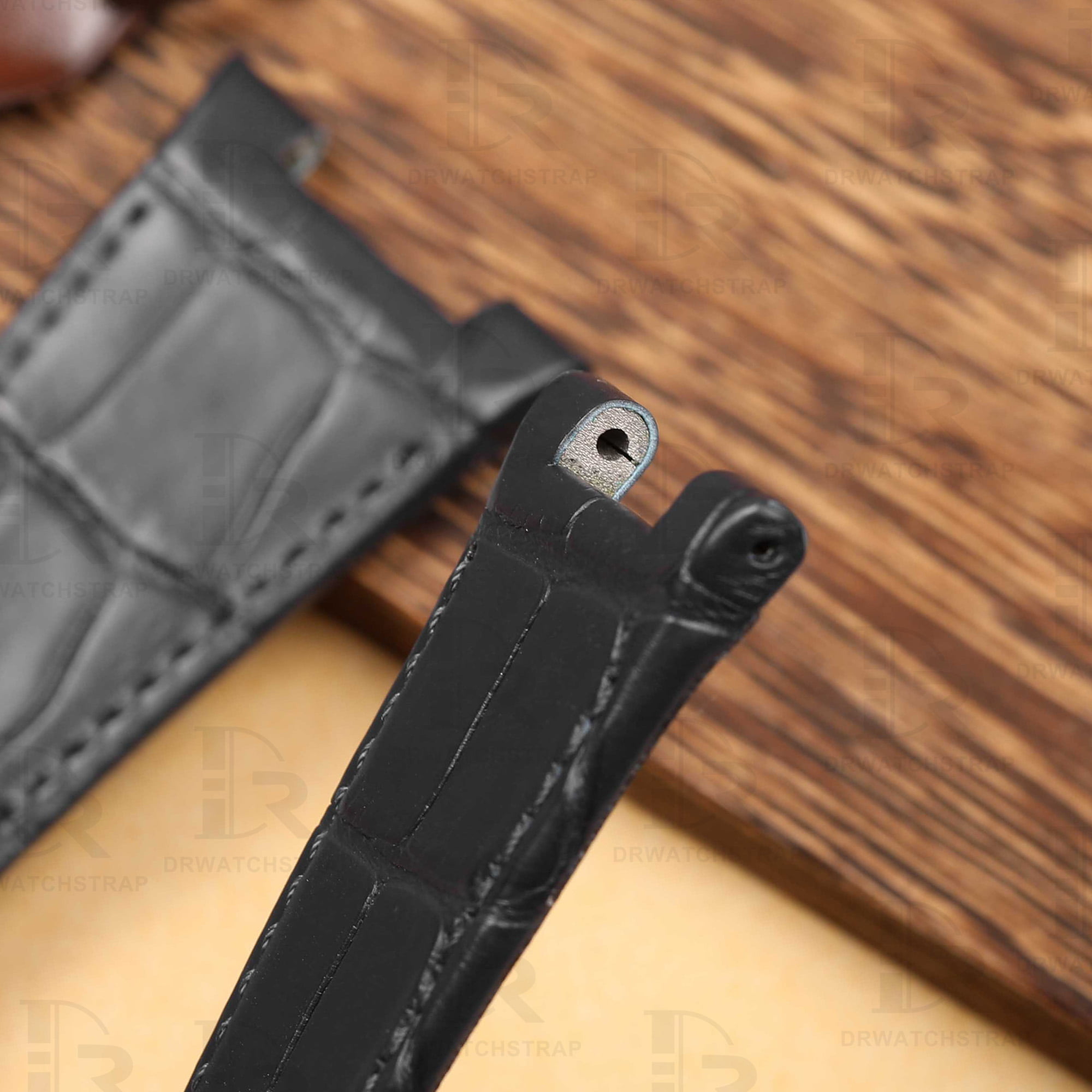 Buy Custom IWC Ingenieur 323909 Black Leather Strap 28mm Replacement watch Straps (1)