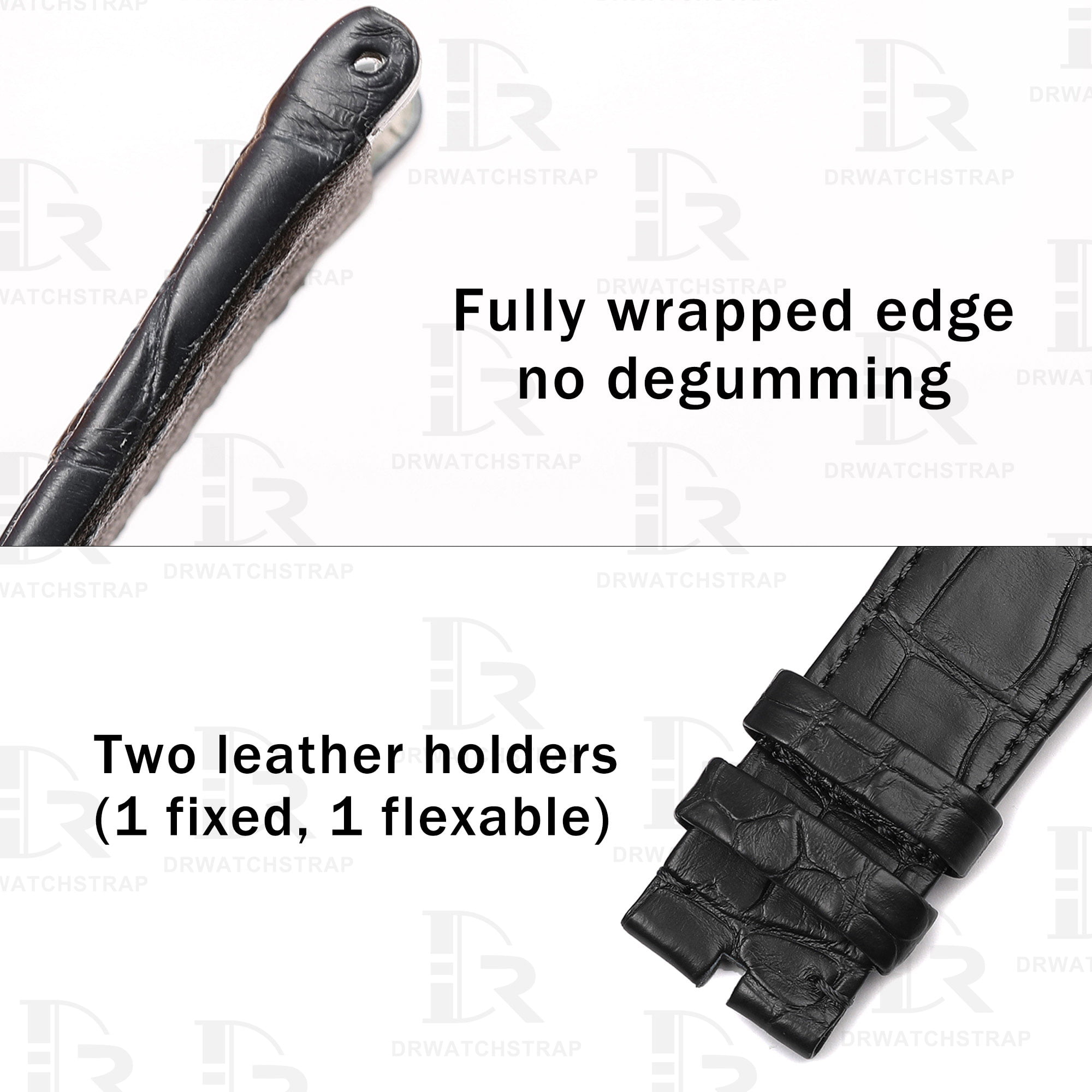Buy Custom IWC Ingenieur 323909 Black Leather Strap 28mm Replacement watch Straps (3)