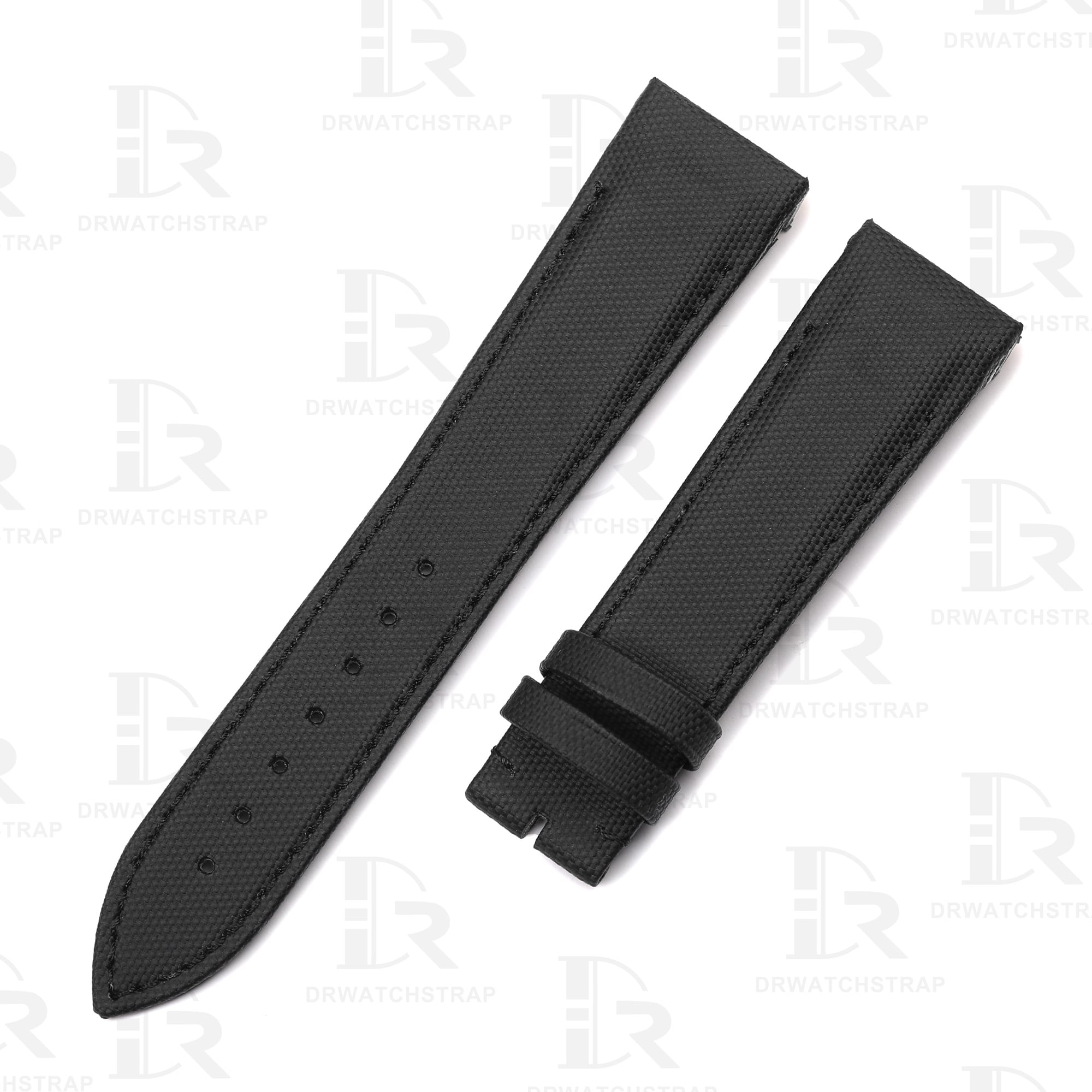 Buy Custom jlc reverso canvas strap 22mm Black Jaeger Lecoultre Handmade watchbands (1)