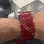 Custom brown leather watch band strap for Cartier Santos