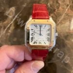Cartier Santos Red alligator leather strap