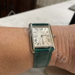 Cartier Tank Must 23mm Green Alligator leather strap watch band for sale (1)
