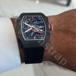 Custom black velcro strap for Cartier Santos de Large watch band for sale (1)