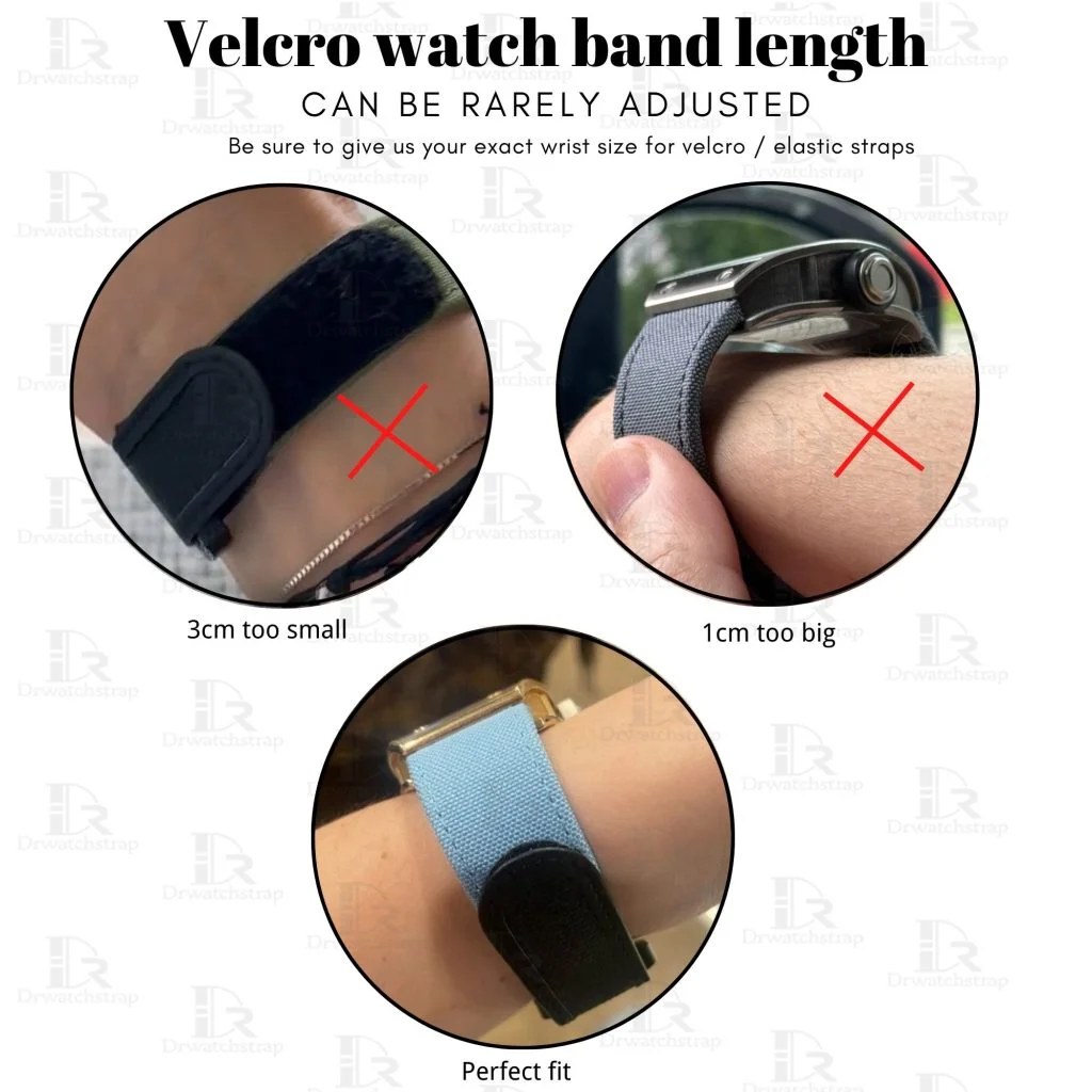 Velcro watch band strap length depend on customers exact wrist size