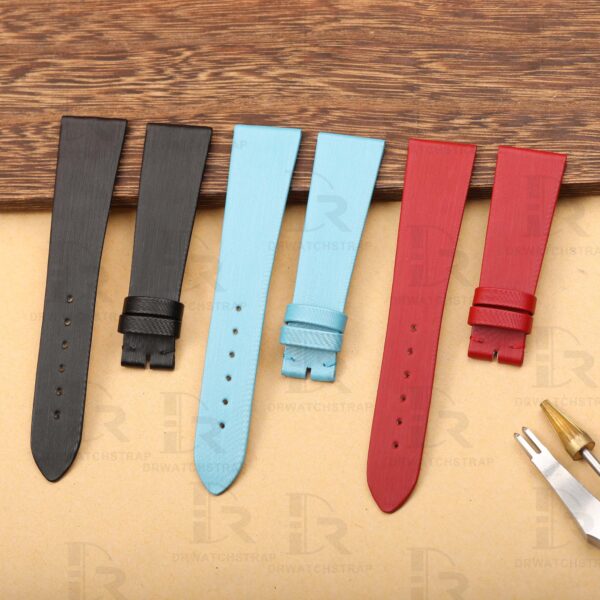 Buy Custom Black Satin leather watch strap for Cartier Tank Ronde Solo xl straps 16mm 17.5mm 18mm 20mm 23mm handmade watchband (2)