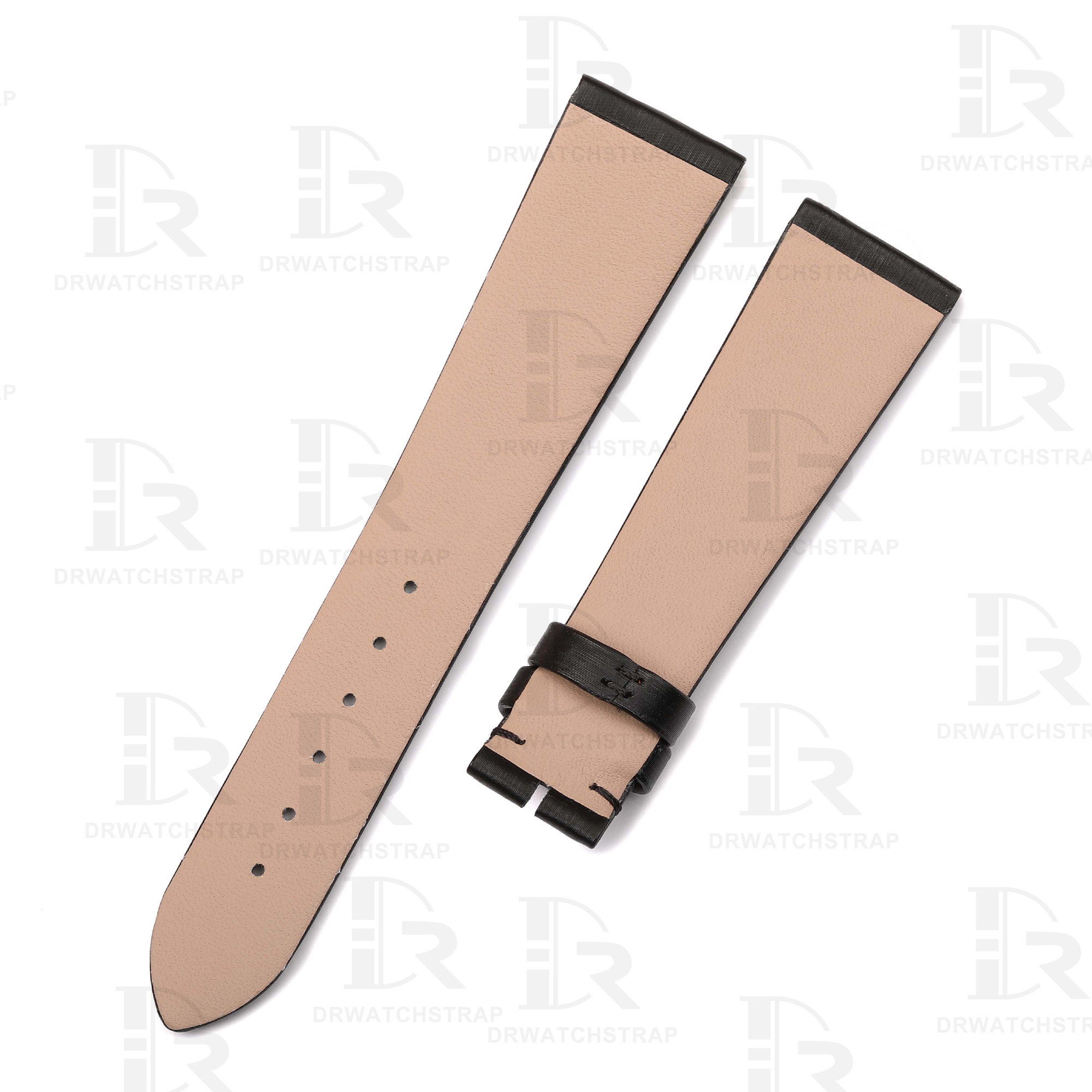 Buy Custom Black Satin leather watch strap for Cartier Tank Ronde Solo xl straps 16mm 17.5mm 18mm 20mm 23mm handmade watchbands (2)