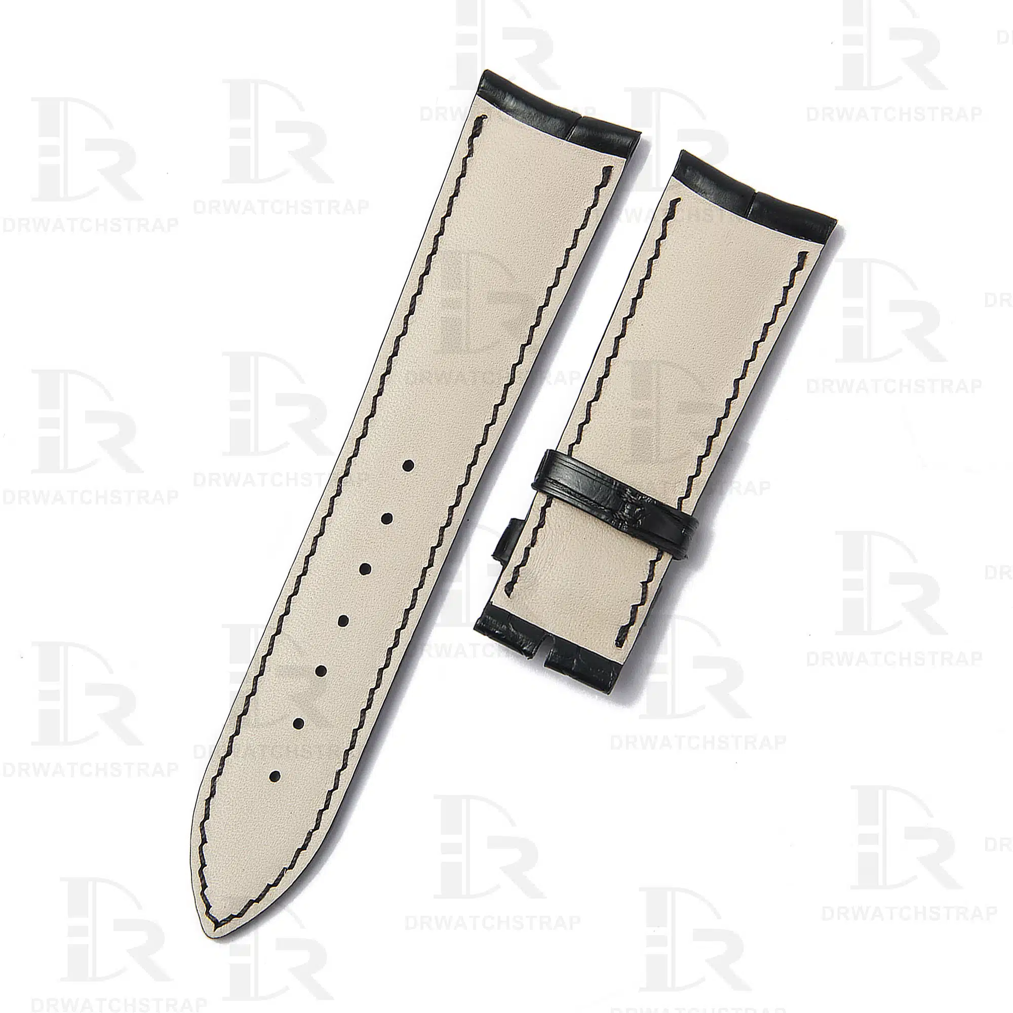 Buy Custom Corum twenty dollar gold coin watch strap 20mm Black Alligator leather watch band (2)