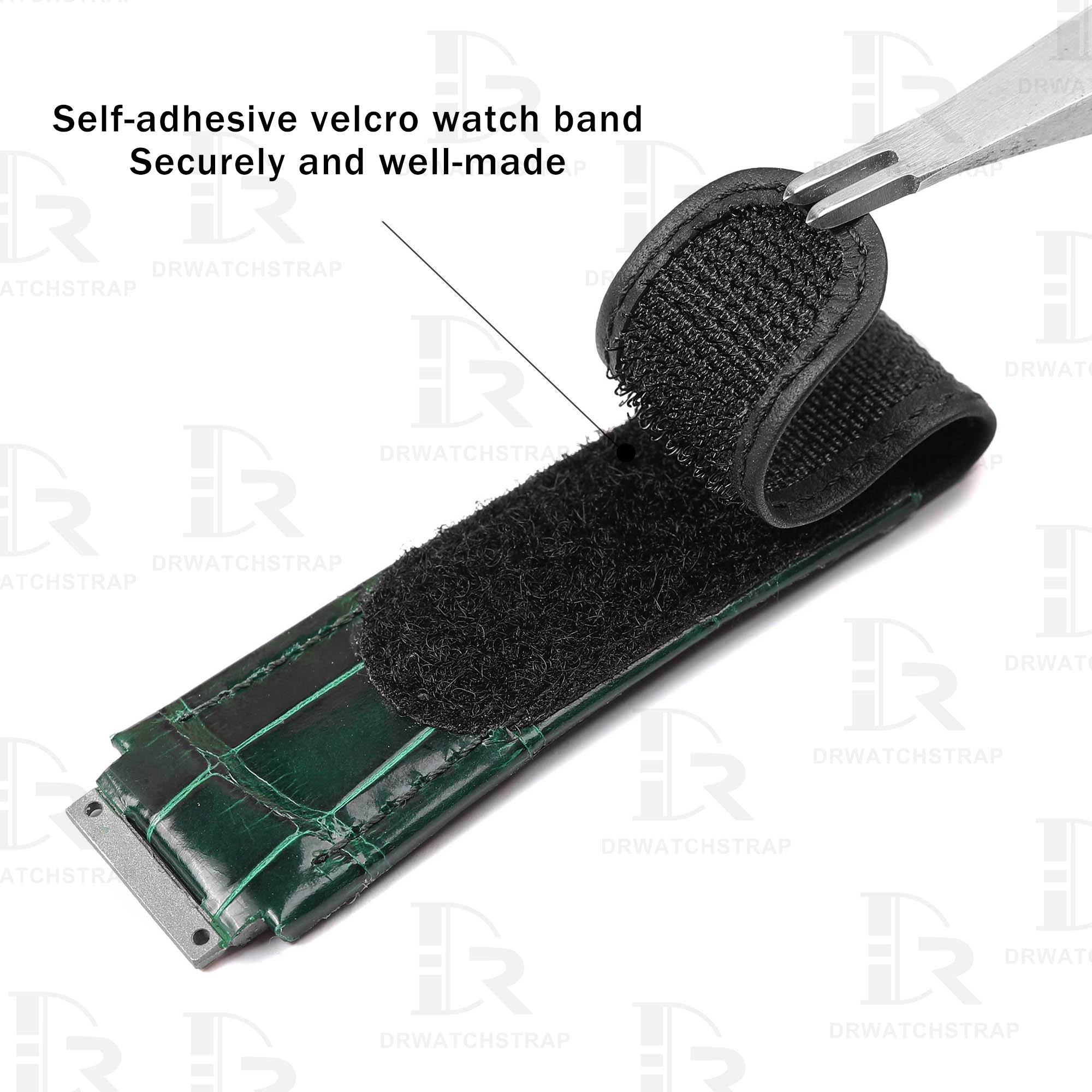 Buy Custom Richard Mille leather straps RM 010 Green leather watch straps watchbands replacement for sale (1)