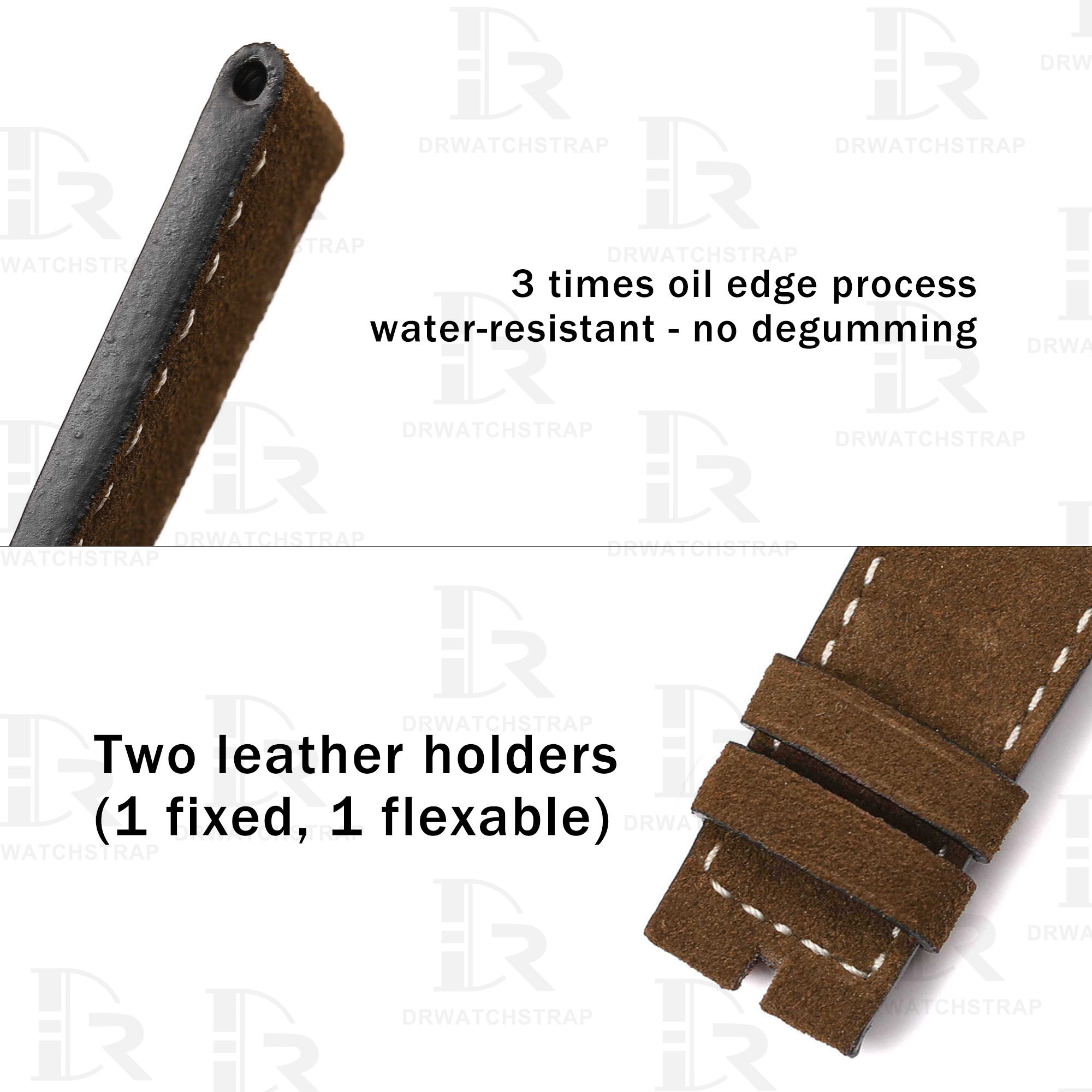 Buy Custom black bay p01 tudor straps Brown Suede leather watch bands replacement 20mm (3)