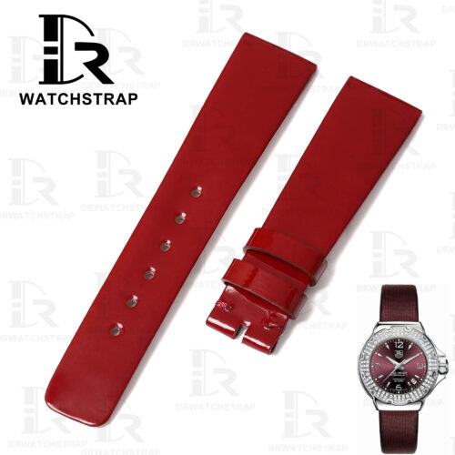 Buy custom Tag Heuer formula 1 watch band Red Patent leather strap replacement 17mm (1)