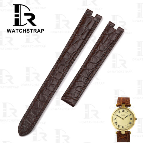 Custom Cartier vendome Must De Round scale American Alligator Dark Brown leather watch strap 14mm 16mm replacement watch band (1) Custom Cartier vendome Must De Round scale American Alligator Dark Brown leather watch strap 14mm 16mm replacement watch band (1)