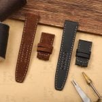 Buy Custom Cartier tank solo xl Brown leather watch strap 16mm 18mm 20mm 23mm replacement watchbands (1)