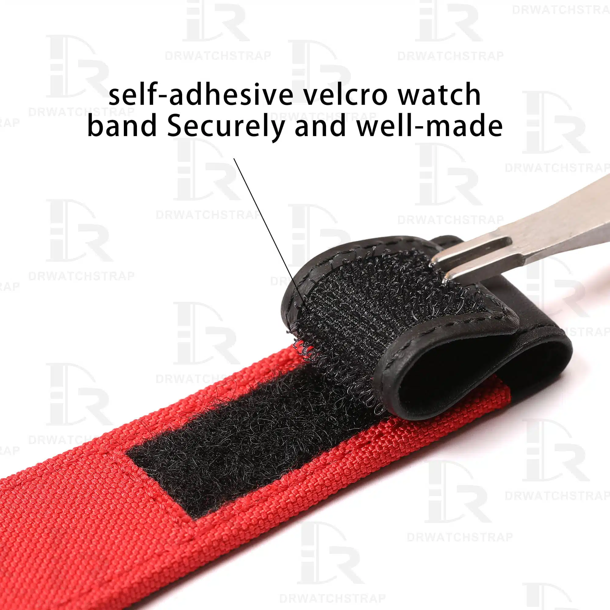 Buy Custom Hublot Big Bang-E 440 Red canvas Velcro straps Handmade watch band (3)